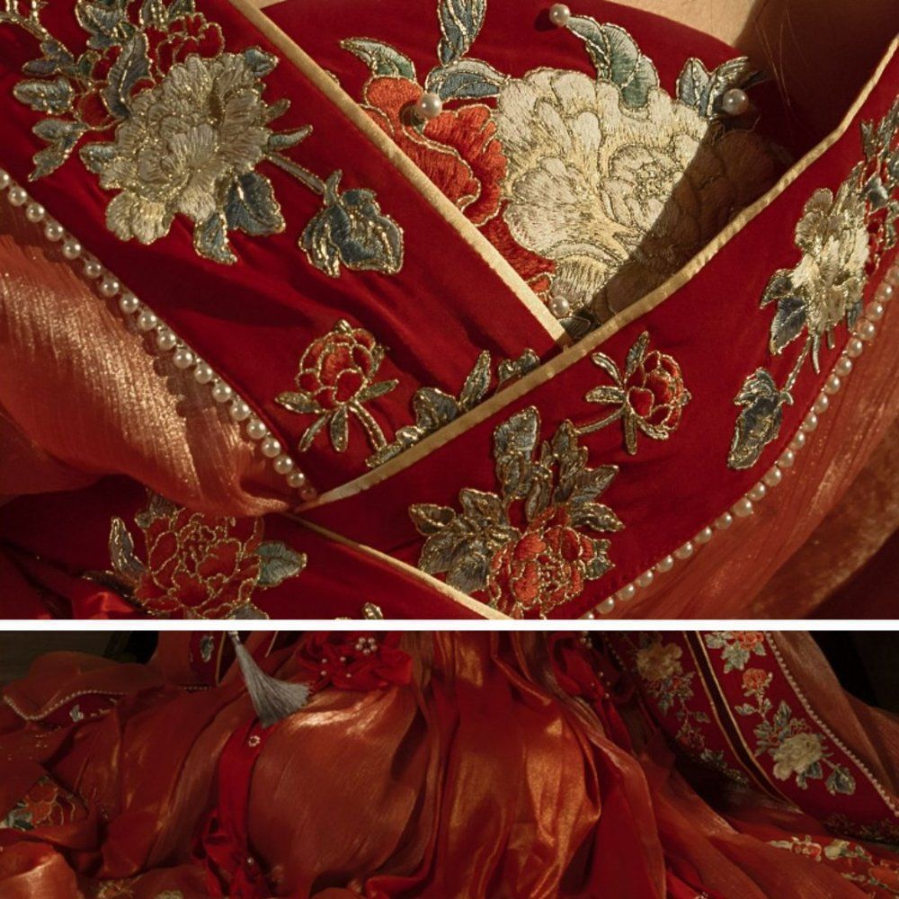 Majesty Gown Set | Top Coat Skirt Petticoat Ribbons Wrapper - Picture 9 of 12
